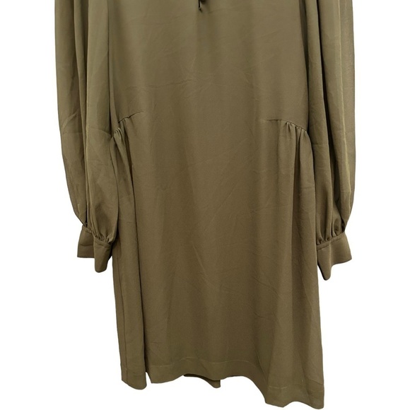 HUGO Boss DERINNE LONG SLEEVE SHIFT DRESS IN KHAKI - Picture 11 of 16